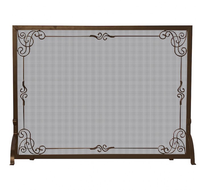 Mr. Bar-B-Q UniFlame® Single Panel Bronze Finish Screen with Decorative Scroll