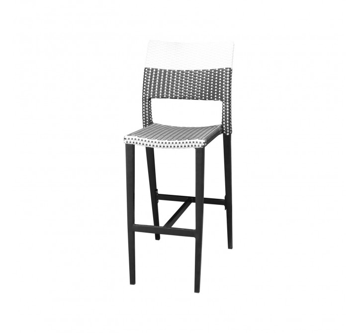Chloe Bar Side Chair - Black and White - Black Frame