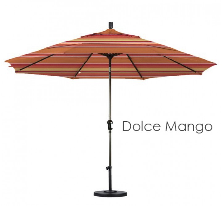 California Umbrella 11' Aluminum Market Umbrella Auto Tilt Bronze - Sunbrella