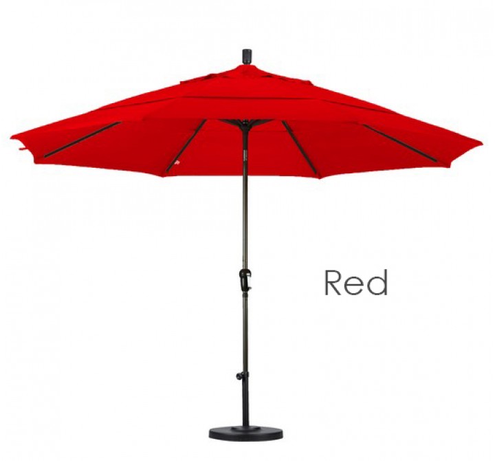 California Umbrella 11' Aluminum Market Umbrella Auto Tilt Bronze - Pacifica