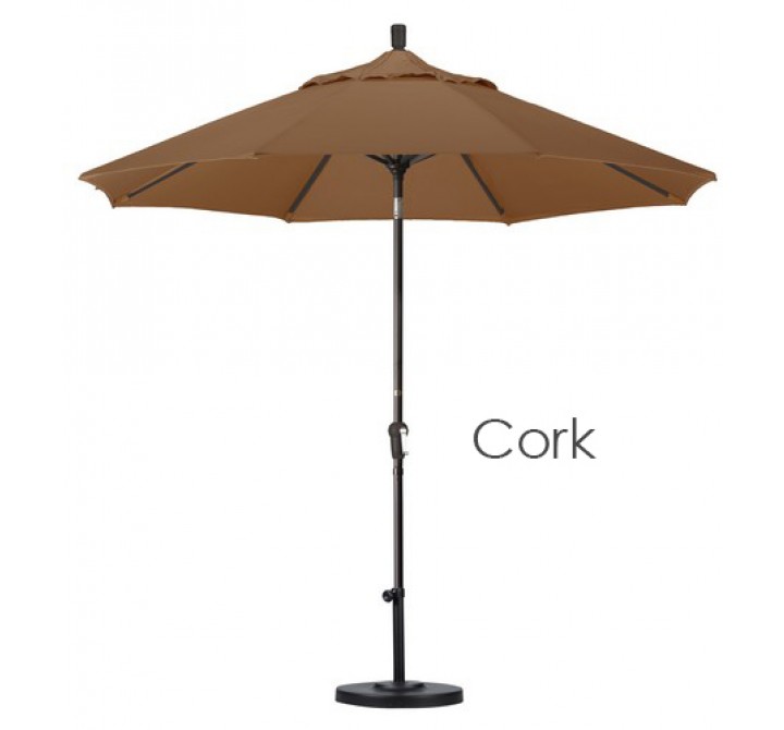 California Umbrella 9' Aluminum Market Umbrella Auto Tilt Bronze - Sunbrella