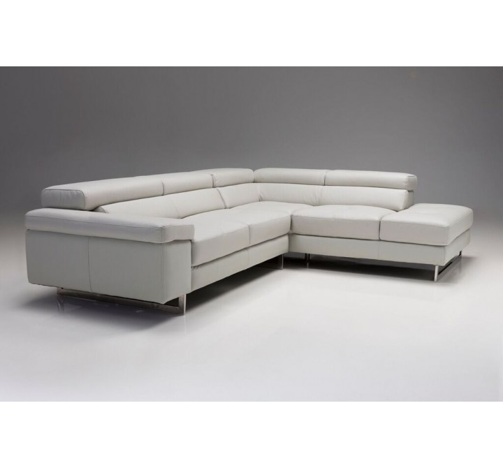 Synchro RSF Sectional Titanium Grey Top Grain Leather with Side Split