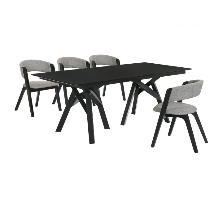 Cortina Rowan 5 Piece Black Dining Set