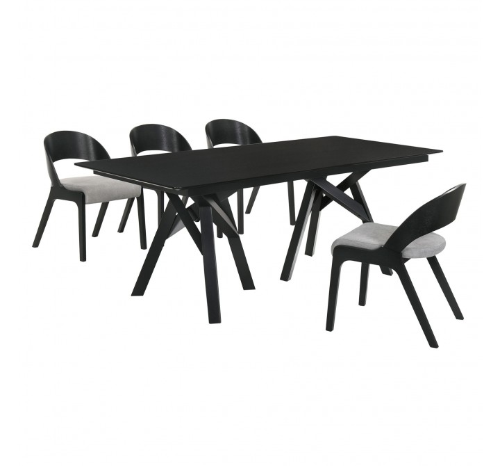 Cortina Polly 5 Piece Black Dining Set