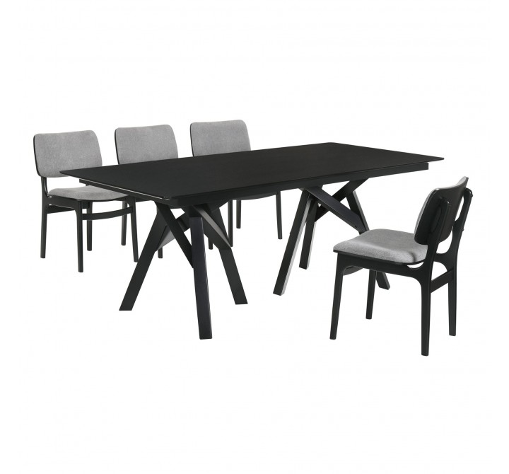 Cortina Lima 5 Piece Black Dining Set
