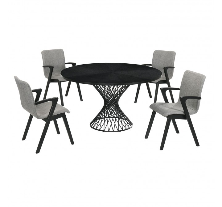 Cirque Varde 5 Piece Black Dining Set