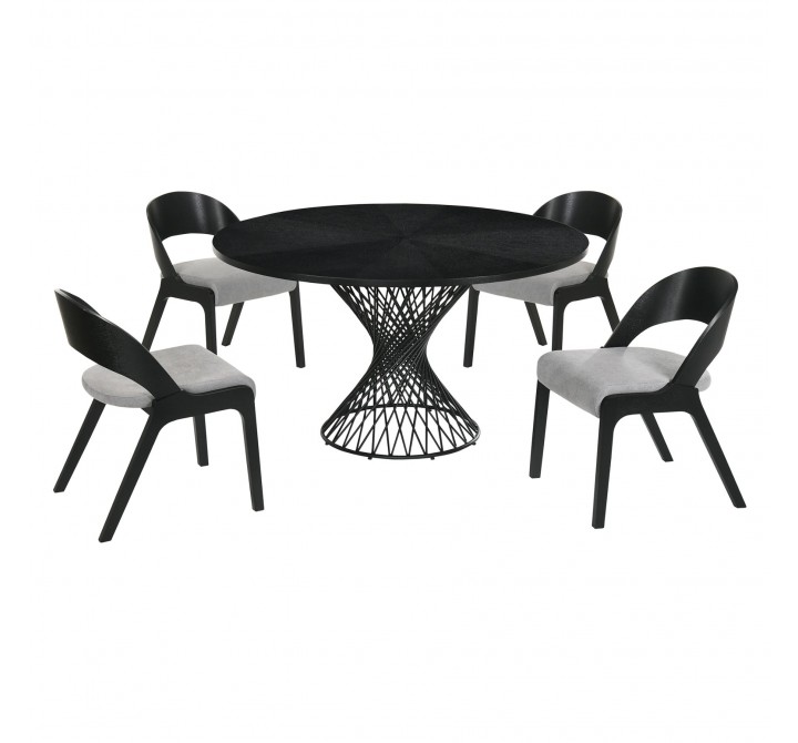 Cirque Polly 5 Piece Black Dining Set