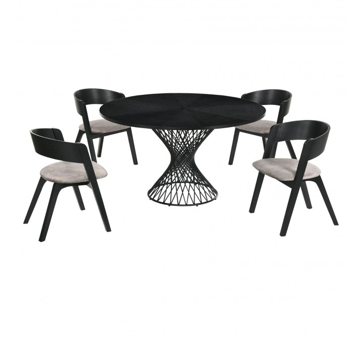 Cirque Jackie 5 Piece Black Dining Set