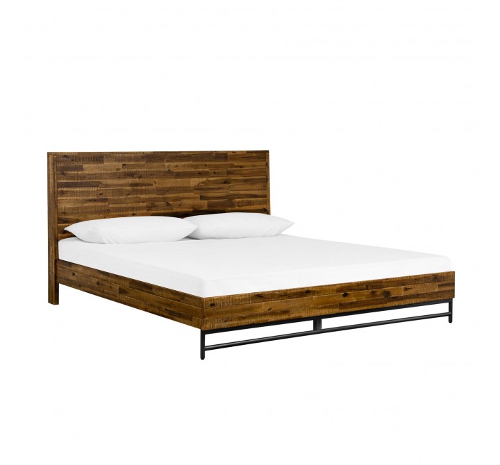 Cusco 3 Piece Acacia Queen Bed and Nightstands Bedroom Set 