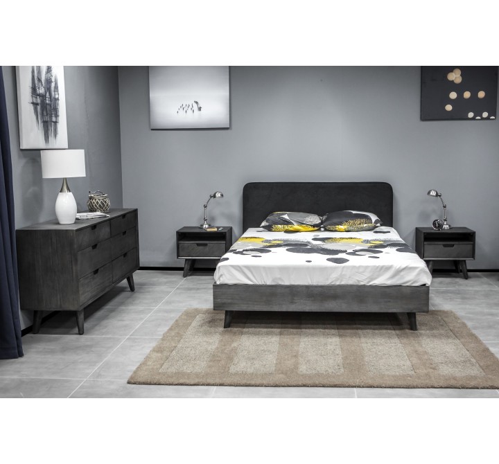 Mohave 3 Piece Acacia Queen Bed and Nightstands Bedroom Set - Lifestyle