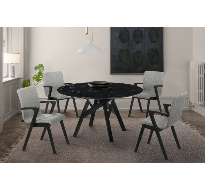 Venus Varde 5 Piece Black Dining Set