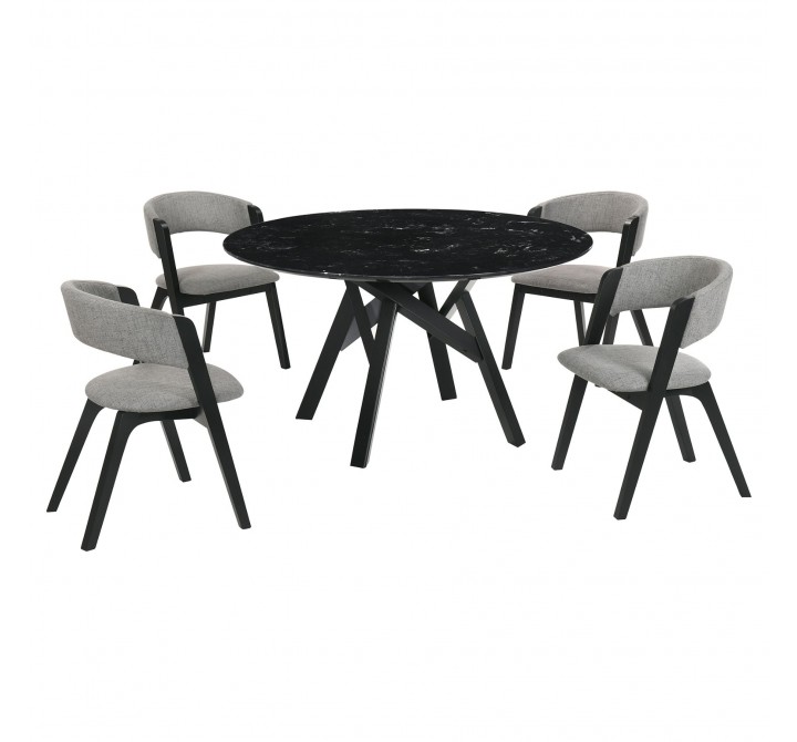 Venus Rowan 5 Piece Black Dining Set