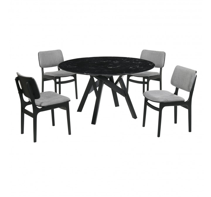 Venus Lima 5 Piece Black Dining Set