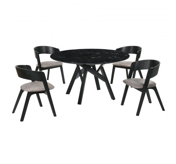 Venus Jackie 5 Piece Black Dining Set