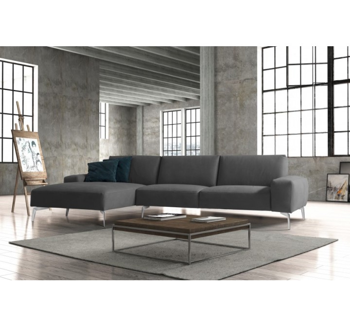 Negramaro Sectional With Chaise - Lifestyle - Dark Grey