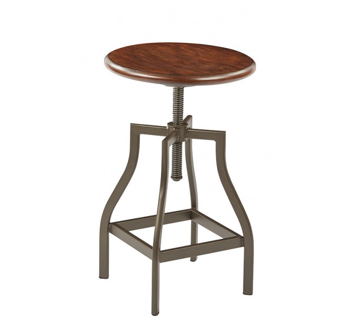 Sullivan Swivel Stool With Pewter & Walnut Finish