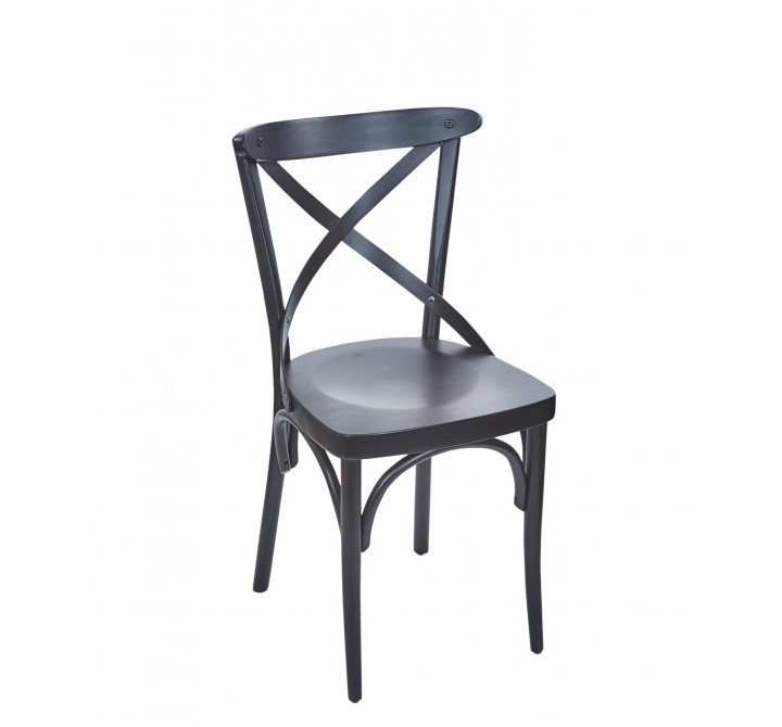 Sofia Cross Back Side Chair In Black Walnut