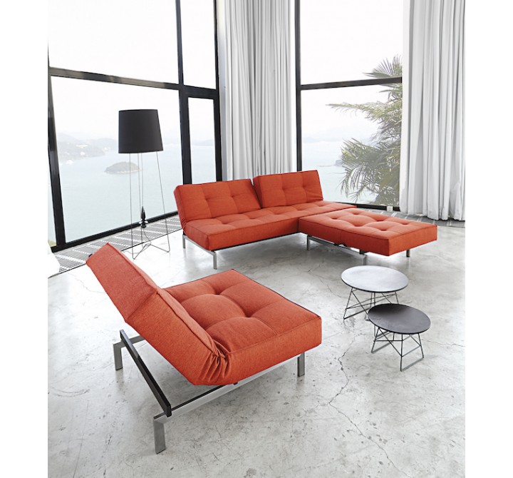 Innovation Living Split Back Sofa and Chair- Stainless Steel Leg - Burned Orange 