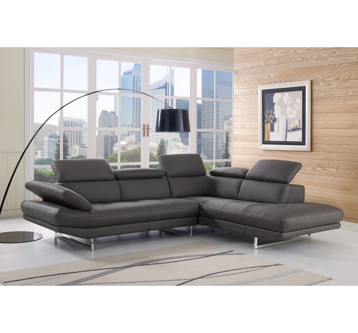 Pandora Sectional With Chaise On Left - Lifestyle -  Dark Grey