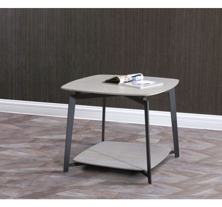 Mavis Side Table Gray Oak Top - Lifestyle