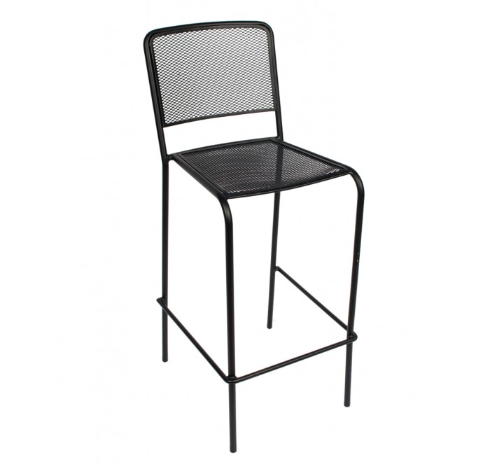Chesapeake Barstool Micro Mesh Seat & Back - Powder Coated Steel - Black