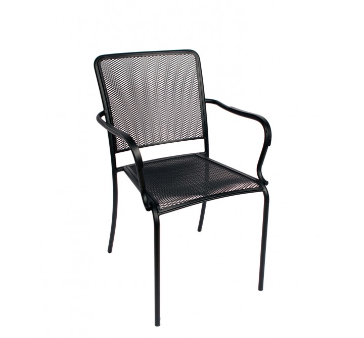 Chesapeake Armchair Micro Mesh Seat & Back - Powder Coated Steel - Black