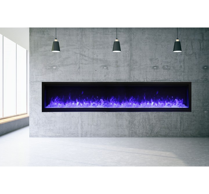 Amantii 100" Extra Tall Clean Face Electric Built-in With Black Steel Surround