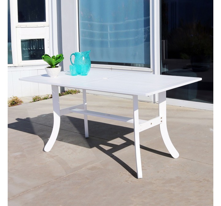 Bradley Outdoor Wood Patio Dining Table - Lifestyle