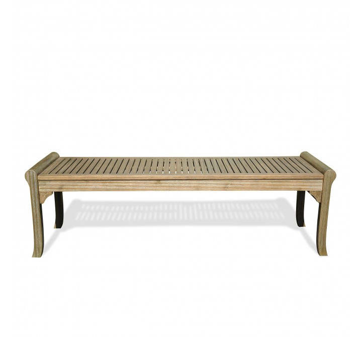 Renaissance Eco-friendly 5-foot Backless Outdoor Hand-scraped Hardwood Garden Bench - Front with Shadow