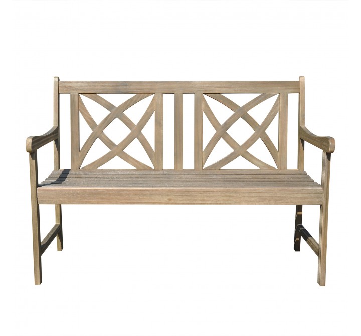 Renaissance Eco-friendly 4-foot Outdoor Hand-scraped Hardwood Garden Bench - Front
