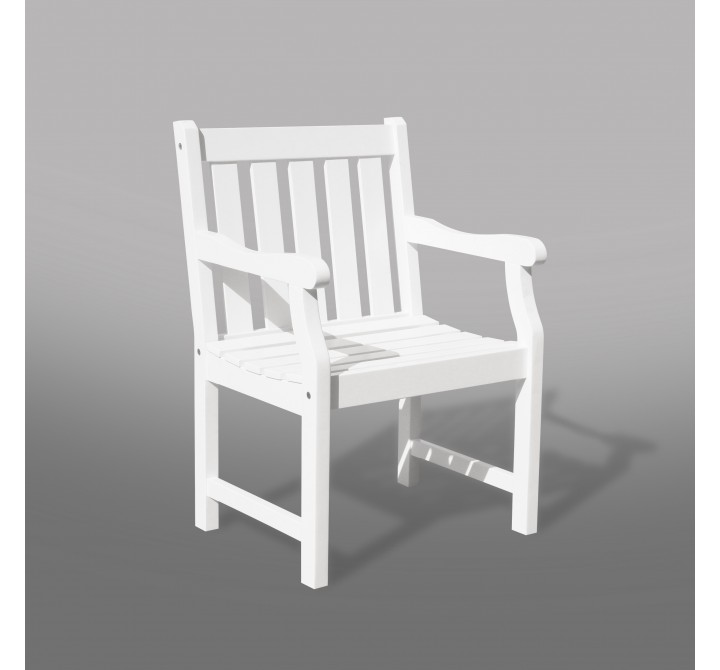 Bradley Eco-friendly Outdoor White Wood Garden Arm Chair