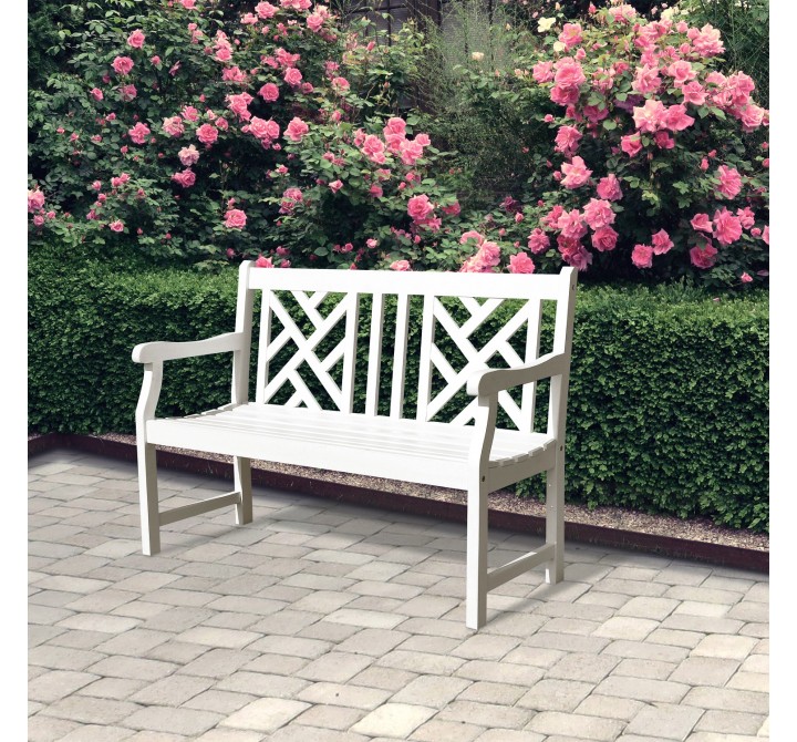 Bradley Eco-friendly 4-foot Outdoor White Wood Garden Bench
