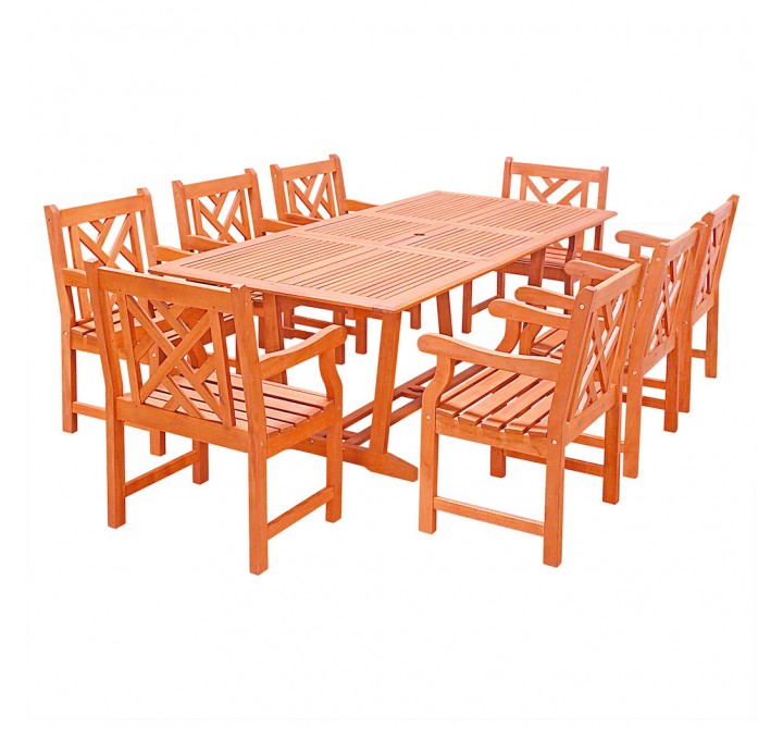 Malibu Outdoor Wood Patio Dining Extension Table -Cutout