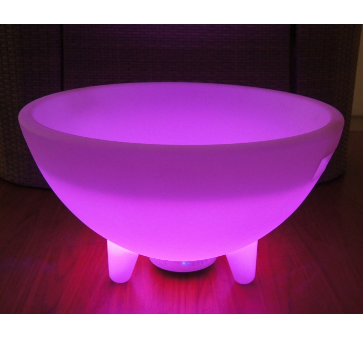 24" Round LED Ice Bucket with Speaker - Purple