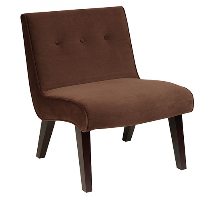 Curves Valencia Accent Chair - Chocolate Velvet