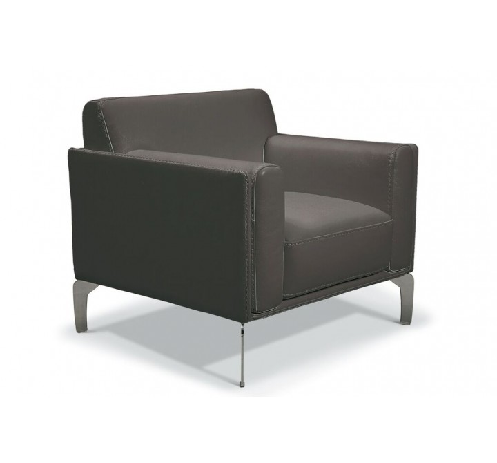 Vania Chair In Leather Dark Grey