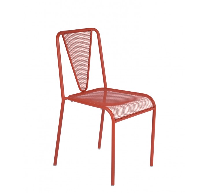 Venice Beach Side Chair - E-Coated, Powder Coated Micro-Mesh Steel - Grenadine