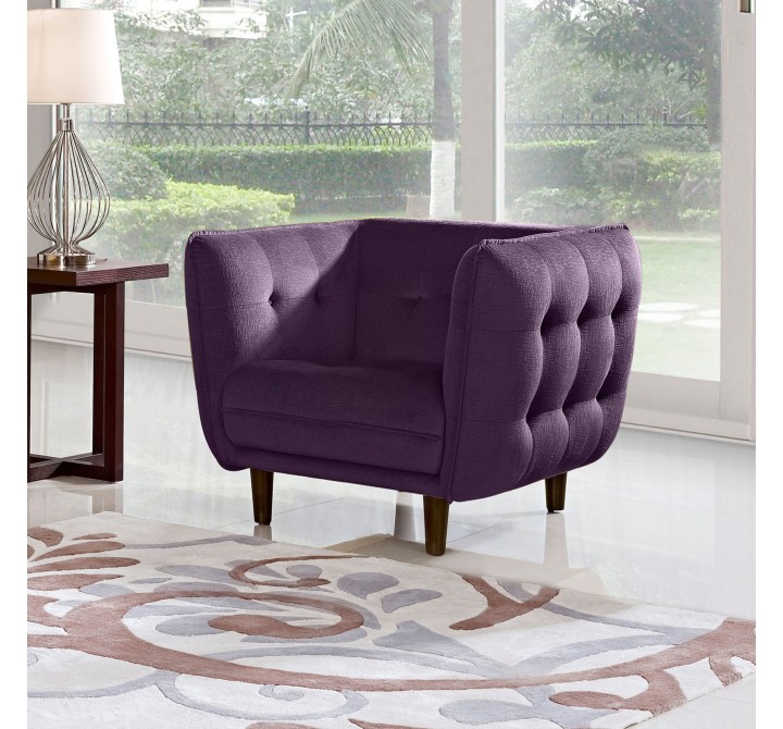 Diamond Sofa Venice Button Tuft Fabric Chair by Diamond Sofa - PURPLE