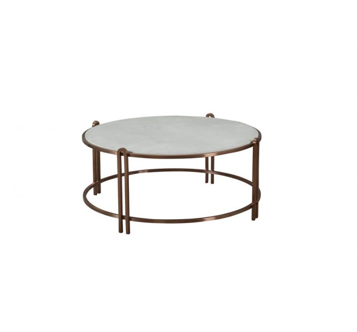 Empire 35" Round Coffee Table - White