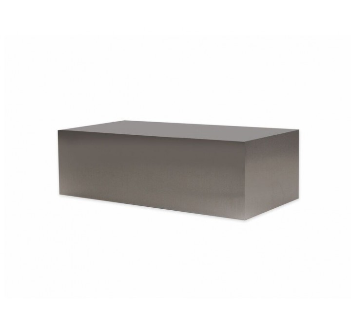 Enix Rectangular Coffee Table Brushed Stainless Steel - White BG