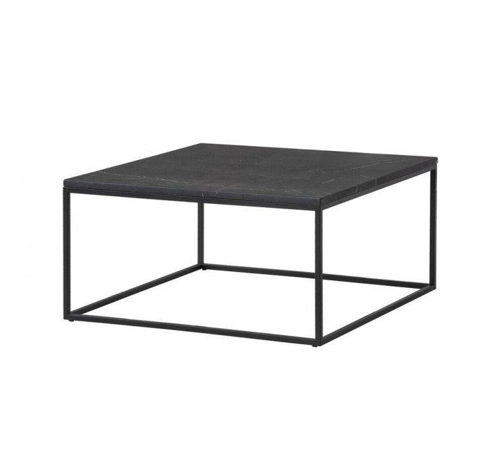 Onix 30" Square Coffee Table Black - Angled View