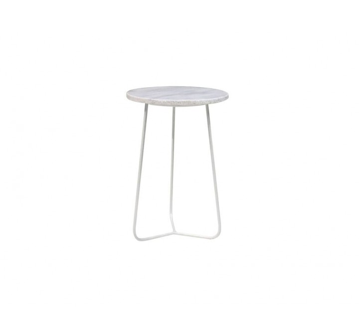 Tripoli 14" End Table White Marble Top