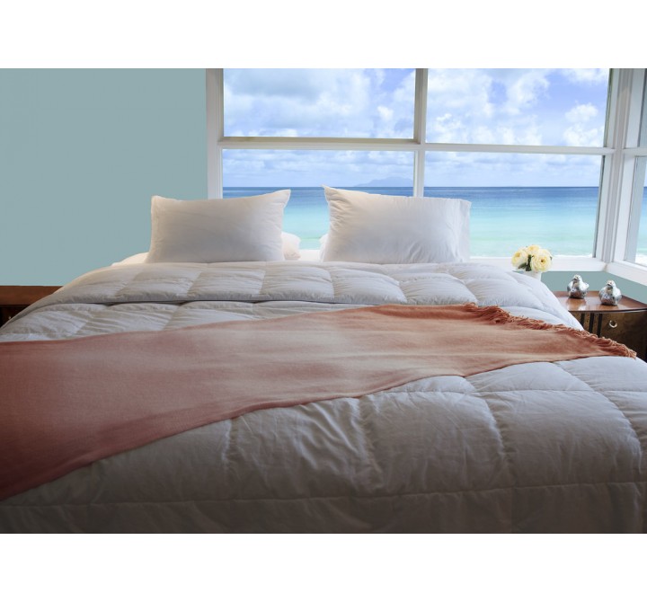 Premium Silver Antimicrobial White Goose Down Comforter - 800 Thread Count Egyptian Cotton