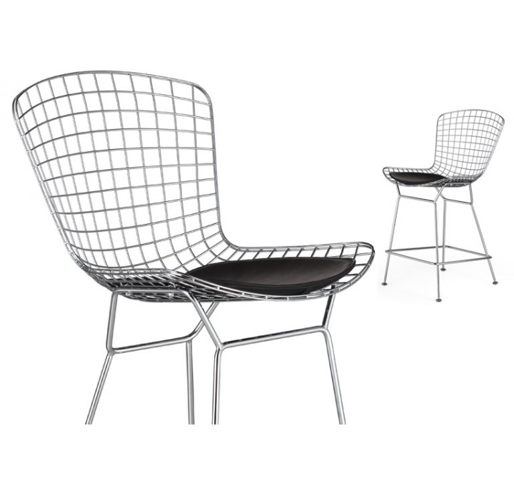 The Who Medium Stool Polished With Chrome Wire Frame