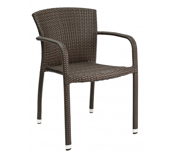 Hand Woven PE Synthetic Wicker Arm Chair - WIC-05