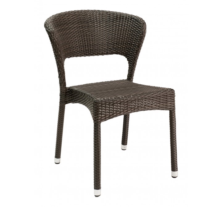 Hand Woven PE Synthetic Wicker Over Aluminum Side Chair - WIC-08