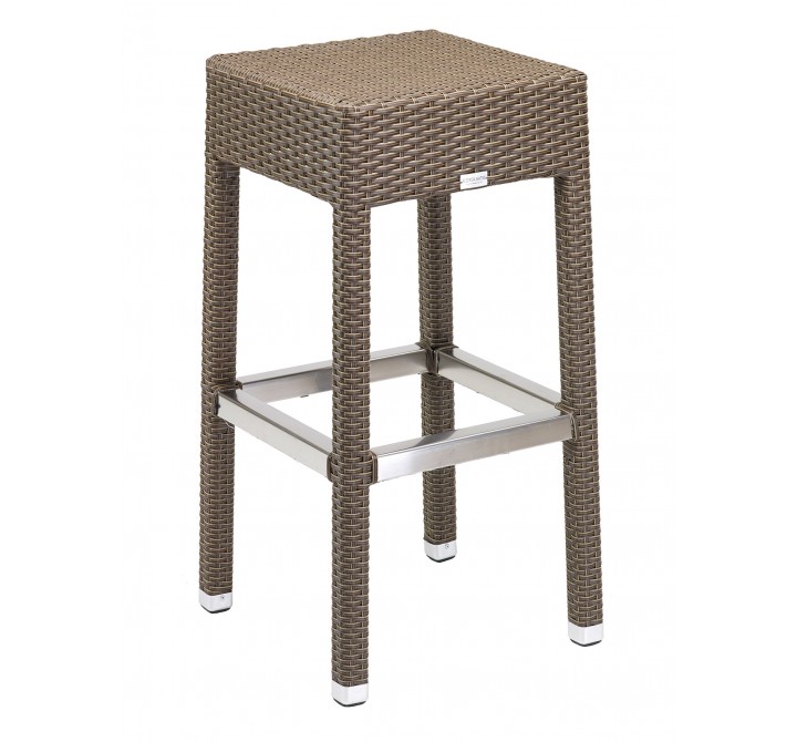 Hand Woven PE Synthetic Wicker Over Aluminum Frame Barstool - WIC-17BB - Indo