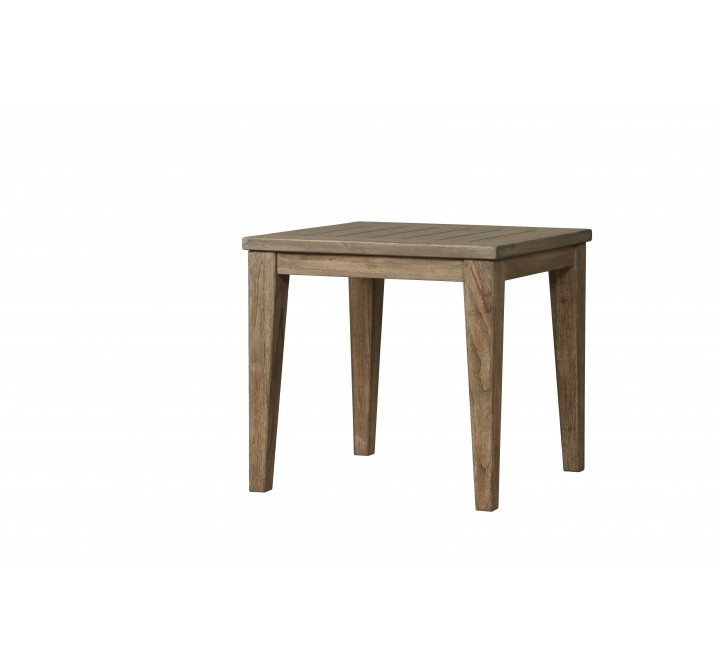 Wildwood 23.5" Square Teak End Table - Angled