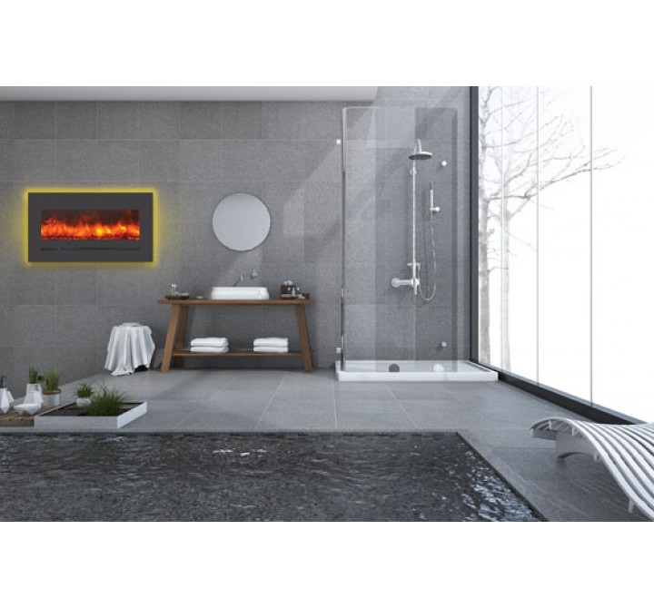 Sierra Flame 34" Wall Mount / Flush Mount With Steel Surround With Clear Media