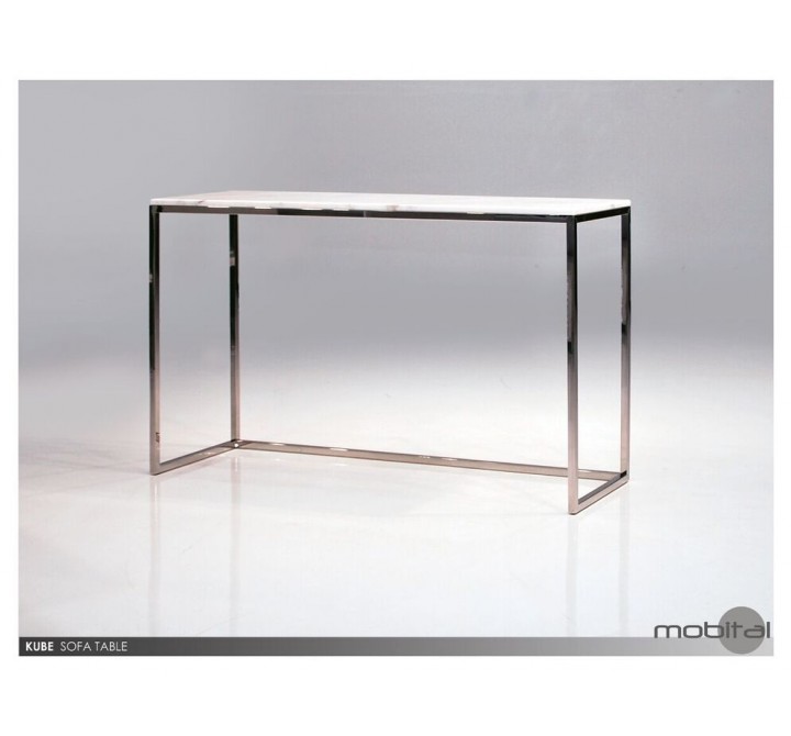 Kube Sofa Table White Volakas Marble - 